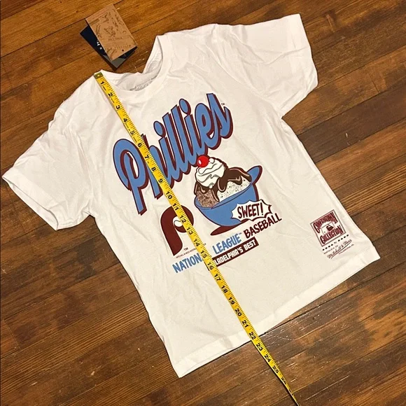 Mitchell & Ness White Philadelphia Phillies Unisex Tee - Youth M, NWT - Picture 8 of 9